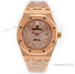 N9 Factory Swiss 3120 Audemars Piguet Frosted Rose Gold Watch Diamond Dial